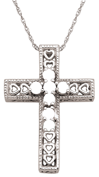 Cross birthstone sale necklace mother