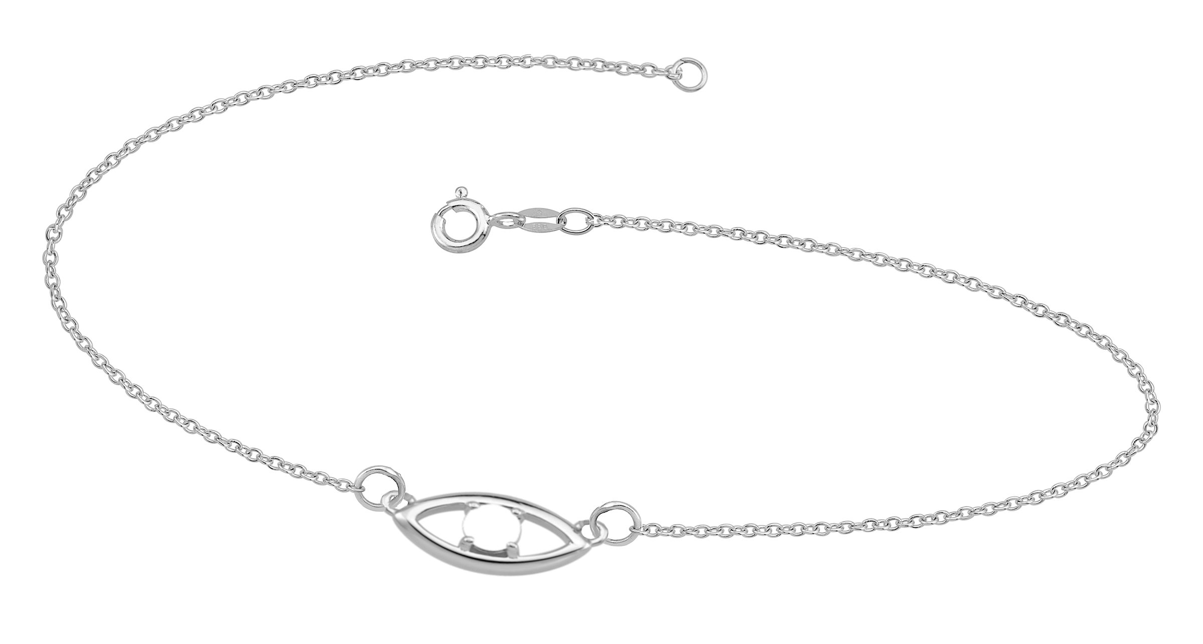 Evil Eyes Bracelet with Silver Zircons Big - Evil Eyes India